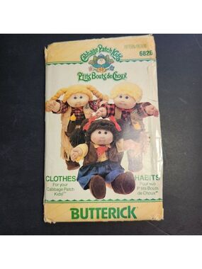 Butterick 6825 Cabbage Patch Kids Doll Clothes Pattern Western Wear